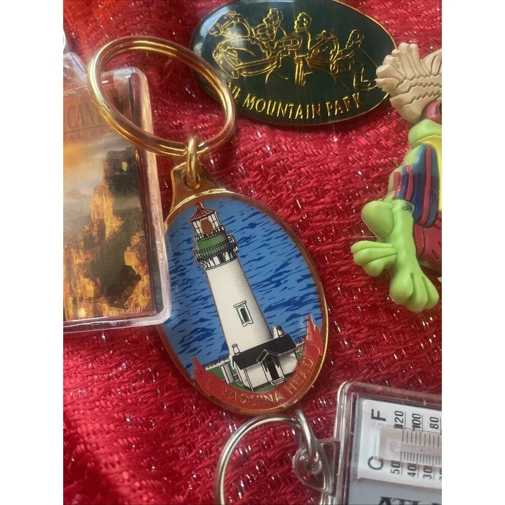Vintage Souvenir Keychain Lot of 13 Oregon Grand Canyon Cancun Bourbon Street